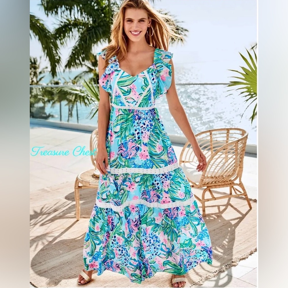 New LILLY PULITZER Ivie Maxi Dress Size 8